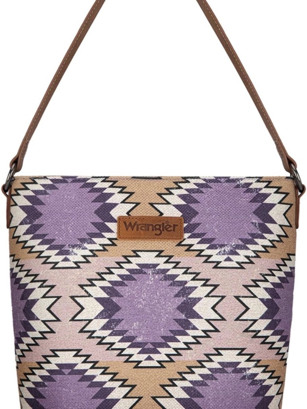 Wrangler Purple and Tan Aztec Crossbody Bag with wallet - Picture 2 of 8